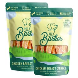 Beg & Barker Chicken Jerky for Dogs (10 Ounce, Pack of 2) - Dog Training Treats - Natural Dog Treats Made in The USA - Grain Free, Diabetic-Friendly, High Protein, Sugar-Free