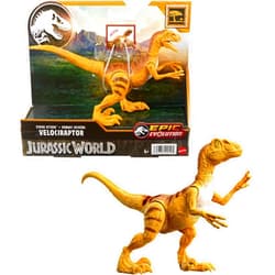 Mattel Jurassic World Strike Attack Velociraptor Dinosaur Toy with Single Strike Action, Movable Joints, Action Figure Gift with Physical & Digital Play