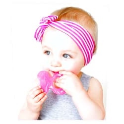 Nuby Silicone Teethe-EEZ Teether with Bristles Includes Hygienic Case, Pink