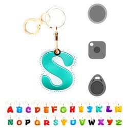 ZOUITY Personalized Initial Letter Leather Keychain Holder Case Compatible with AirTag, Cute Protective Apple Air Tag Cover with Keychain Ring,Anti-Lost Finder GPS Tracker Case for Wallet Keys(S)