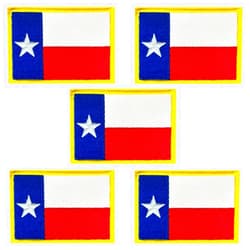Kaensc 5 Pack American Texas Flag Iron On Patch,Emblem Embroidered United States Sew On Embroidered Applique Patches for Hats Jackets Military Uniform Clothing T-Shirt Backpack Pants Hat Bags