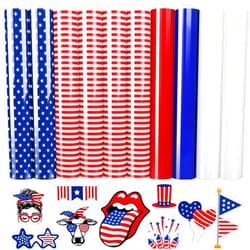 VINYL FROG 10 Sheets American Flag Heat Transfer Vinyl Bundle 12