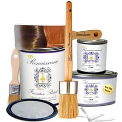Retique It Chalk Finish Renaissance Furniture Paint-Innocence, Deluxe Starter Kit, 32 Ounces