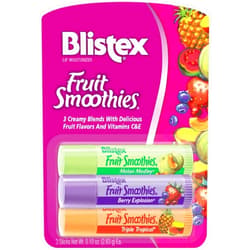 Blistex Fruit Smoothies Lip Balm, (3) 0.10 oz. sticks, Pack of 12