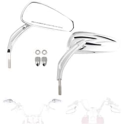 FOVPLUE Handlebar Mount Mirrors, Motorcycle Rearview mirrors for 1982-2024 Harley Models, for CVO Dyna Touring Electra Glide Road Glide Road King Softail Street Glide Sportster 1200 883, Chrome