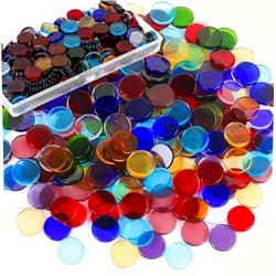 Aunifun Flat Glass Mosaic Tiles, 200 PCS Stained Transparent Glass Mosaic, Round Flat Gems for Home Decoration DIY Crafts
