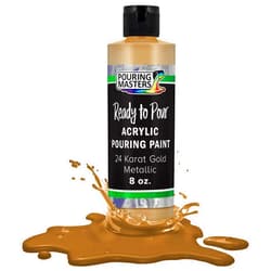U.S. Art Supply Pouring Masters 24 Karat Gold Metallic Acrylic Ready to Pour Pouring Paint – Premium 8-Ounce Pre-Mixed Water-Based - For Canvas, Wood, Paper, Crafts, Tile, Rocks and more