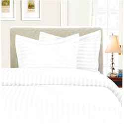 Elegant Comfort Silky-Soft 1500 Premier Hotel Quality Wrinkle-Free 3-Piece Duvet Cover Set, Full/Queen, White