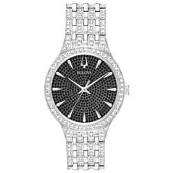Bulova Crystal Pave 3-Hand Quartz Slim Case Watch