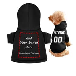 GeRRiT Personalized Dog Hoodies Custom Puppy Sweater Shirt with Pets Name Or Number ID Clothes for Poodle Yorkie Small Medium Dog