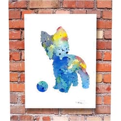 DJ Rogers Fine Art Yorkshire Terrier Abstract Watercolor Art Print By Artist Dj Rogers