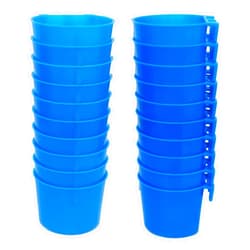 ORIBUKI Pack of 20 Chicken Feeder Cups for Cage Hanging Bird Waterer 8 OZ Rabbit Water Food Bowl Pigeon Feeding Dishes Bunny Poultry Coop Drinker Quail Seed Treats Dispenser Duck Drinking Bottle