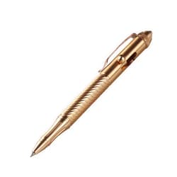 SMOOTHERPRO Solid Brass Bolt Action Pen with Tungsten Part Heavy Duty for Gift Business Office EDC Pocket Color Natural (BTA971)
