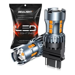 SEALIGHT 3156 3157 LED Bulb Amber Turn Signal Lights, 3056 3457A 4057 4157 LED Light Bulb with Projector Replacement for Blinker Parking Marker, Pack of 2