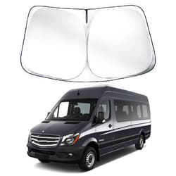Omocyra Car Sun Shade Front Windshield Compatible with Mercedes Benz Sprinter Van & Freightliner Sprinter Van 2025-2007 Custom Fit 2025 2024 2023 2022 2021 2020 2019 2018 2017-2007 Window Sunshade Visor Cover