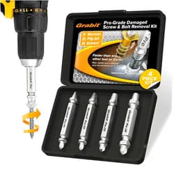 Alden 8440P Grabit Pro Broken Bolt and Damaged Screw Extractor 4 Piece Kit
