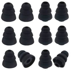 JNSA Triple Flange Noise Cancelling Ear gels Buds Ear Tips Compatible with S0NY, SENS0, Beat s Flex, Beat s X Earphones,Black PRO3FSM6P