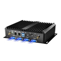Kinupute Industrial Mini PC, Fanless Desktop Computer Celeron 2955U 1.4GHz, Windows 10 Pro, 8G RAM, 120G SSD, 2xNICs, 6xCOM RS232, 4xUSB 3.0, HDMI/VGA Ports, Auto Power On