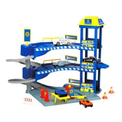 Dickie Toys - Rescue Station-Garage Available in Two Models: Police or Firefighters, with Manual Lift and Two Vehicles, Suitable from 3 years old