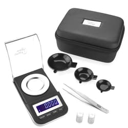 Smart Weigh 50g x 0.001 Grams, Premium High Precision Digital Milligram Scale, Includes Tweezers, Calibration Weights,Three Weighing Pans and Case