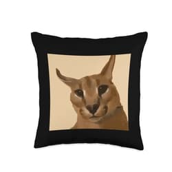 Floppa Memes Big Floppa Meme Cat Throw Pillow