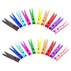 MXWX 50PCS Colored Wooden Clothespins, 2.9inch 10 Color Clothes Pins for Clip Pictures Photos Decorative, Small Colorful Wood Decoration Closepins Clips,10 Color Each 5Pcs