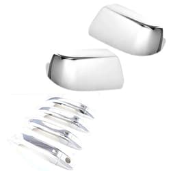 Alittlepanda ALP triple chrome plated TOP HALF Mirror+With 4 Smart Keyholes Handle Covers Compatible With 2014-2020 Chevy Tahoe Suburban