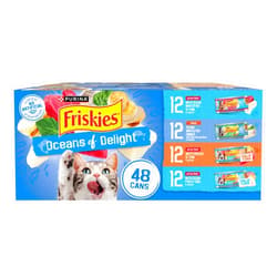 Friskies Purina Friskies Wet Cat Food Variety Pack, Oceans of Delight Flaked and Prime Filets - 48 ct. Can