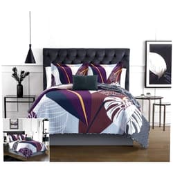 Chic Home Aello 4 Piece Quilt Set Large Scale Abstract Floral Pattern Print Bedding-Decorative Pillow Shams IncludedKing, Queen, Multi Color