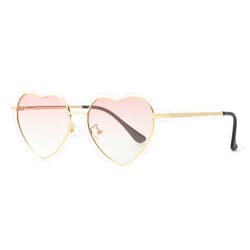 Gleyemor Polarized Heart Shaped Sunglasses for Women Metal Frame Cute Lovely Glasses 100% UV Protection