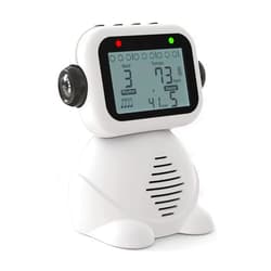 Ueteto Metronome, Digital Voice Metronome with Timer, Rechargeable Electronic Metronome with 8 Options of Tones, Robot Design with Volume Adjustment for Piano, Guitar, Drum