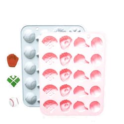 RYAOLFLY 2 Packs Baseball Fondant Molds Sports Theme Silicone Molds, Silicone Baseball Mold for Chocolate, Fondant, Candy, Cupcake Toppers, Ice cubes, etc. Great for Sport Theme Party..
