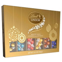Lindt LINDOR Holiday Deluxe Assorted Chocolate Candy Truffles Gift Box, 15.2 oz.