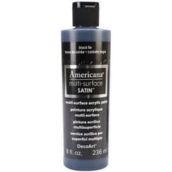 DecoArt Americana Multi-Surface Satin Acrylic Paint, 8-Ounce, Black Tie
