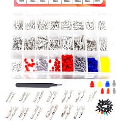 Seamaka 700Pcs 26 Type Car Electrical Wire Terminal Pins Connector kit 1/1.5/1.8/2.2/2.8/3.5mm Connector Pins Terminal Removal Male Female Crimp Pins Non-Insulated Plug