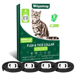 Woyamay 4 Pack Flea Collar for Cats, Flea and Tick Collar for Cats, Adjustable Cat Flea and Tick Collar, 8 Months Cat Treatment Collar, Flea and Tick Prevention for Cats, Waterproof Cat Flea Collar