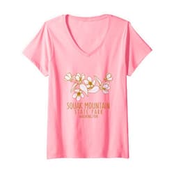Scenic Washington Design Co. Womens Squak Mountain State Park Washington Wildflowers V-Neck T-Shirt