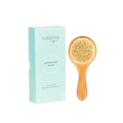 Natemia Wooden Baby Hair Brush | Natural Soft Bristles for Newborns & Toddlers | Gentle Cradle Cap Care | Ideal Baby Registry Gift