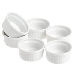 Norpro 3oz/90ml Porcelain Ramekins, Set of 6, One Size, White