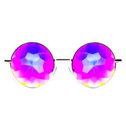 GloFX Imagine Kaleidoscope Glasses - Metal Frame - Rainbow Diffraction Rave EDM Festival