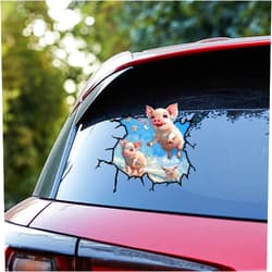Generic Winsome Pig Car Decals - Flying Pig Vinyl Decal Stickers Car Decorations for Women Men, Pack of 2 Wall Decals Stickers Series 04
