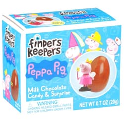 Finders Keepers Holiday Milk Eggs, Peppa Pig Toy Surprise for Stocking Stuffers & Candy Gifts, Milk Candy Eggs With Assorted Peppa Pig Toys, Chocolate, 4.2 Oz (Pack of 6)