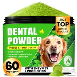 BuddyCheer Dog Teeth Cleaning Powder, Dog Dental Powder and Cats Breath Freshener, Plaque Off Pet Tooth Cleaning lab co, Bad Breath & Tartar Remover for Dogs, Dog Teeth Cleaning with Enzymes- 60-Day Supply -Mint