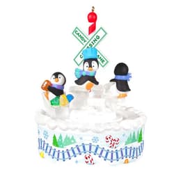 Hallmark Keepsake Christmas Ornament 2022, Playful Penguins on Train with Music, Light and Motion