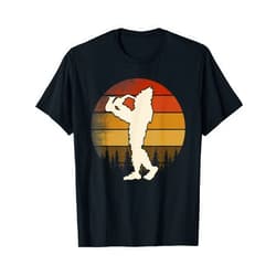 Bigfoot Playing Saxophone Players Gifts! Bigfoot Playing Saxophone Retro Vintage Funny Sasquatch Sax T-Shirt