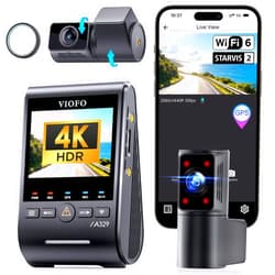 VIOFO A329S 4K 3 Channel Dash Cam, 4K Front + 2K Cabin Fisheye (210°) + 2K Rear, Power Saving Parking Mode, Wi-Fi 6 App Control, All-Channel STARVIS 2 Sensors, Supports up to 4TB SSD Storage