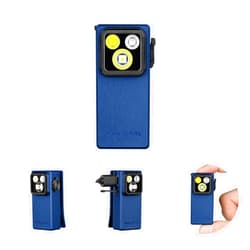 OLIGHT Oclip Ultra EDC Flashlight Clip-on Light, 530 Lumens Rechargeable with Type-C Charging, Combines Floodlight, Spotlight and UV, Triple Magenetic Lights for Inspection and Work (Navy Blue)