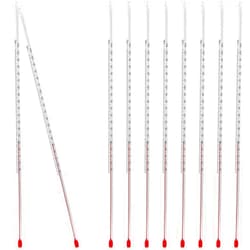 Relaxweex 10 Pcs General Purpose Lab Thermometer 12 Inch Total Immersion Glass Liquid -20 to 150℃ Liquid in Glass Thermometer for Laboratories, Universities, Food and Beverage Processing, Clear
