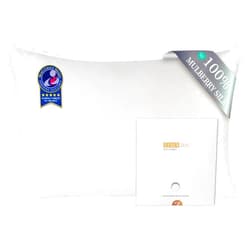 ZIMASILK 100% Pure Mulberry Silk Pillowcase for Hair and Skin Health,Soft and Smooth,Both Sides Premium Grade 6A Silk,600 Thread Count,with Hidden Zipper,1pc(Standard 20''x26'',White)