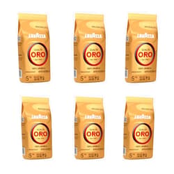 Lavazza Qualità Oro Whole Bean Coffee, Medium Roast, 100% Arabica, 2.2 lb Bag (Pack of 6)